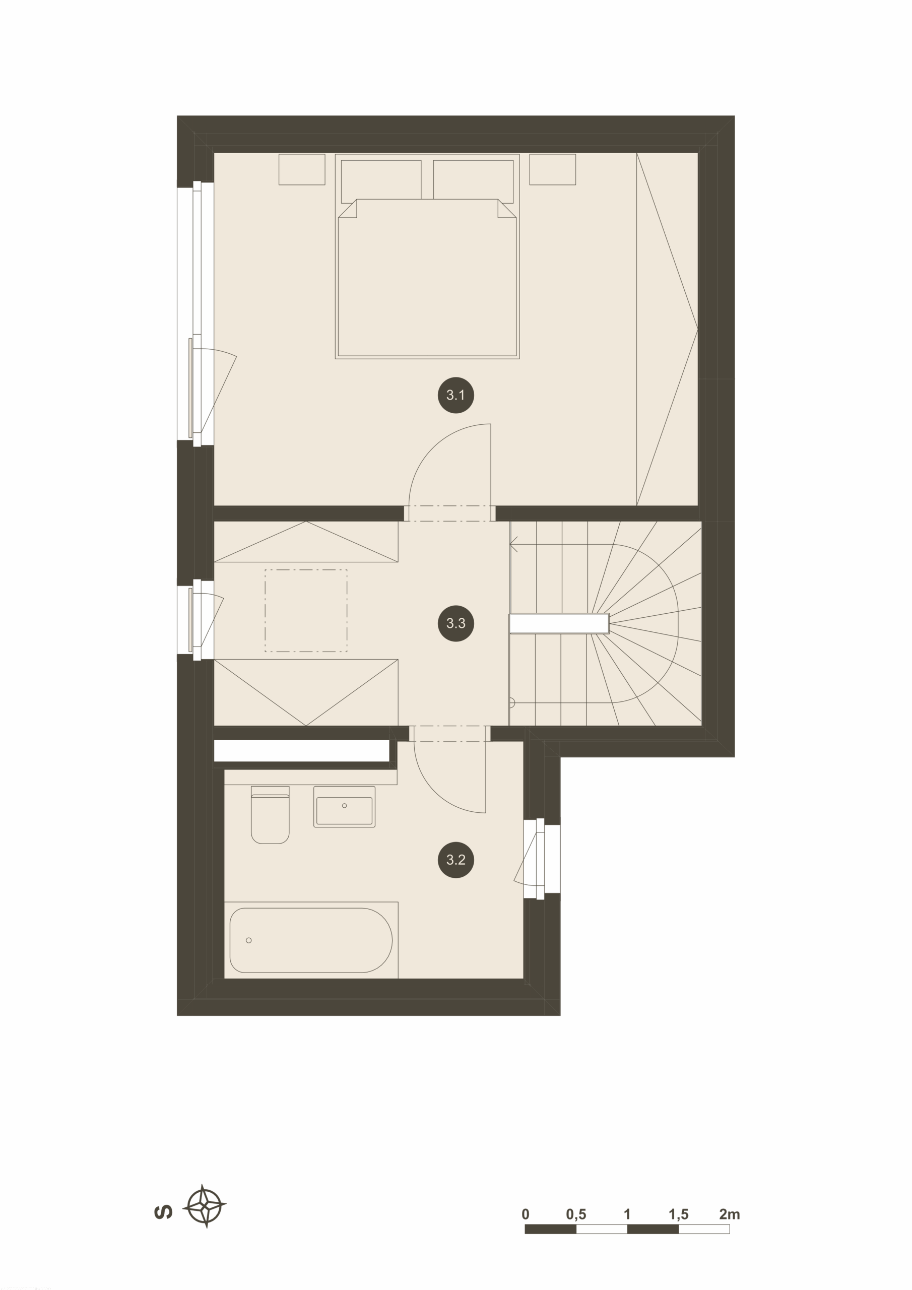02.C - 3. patro půdorys